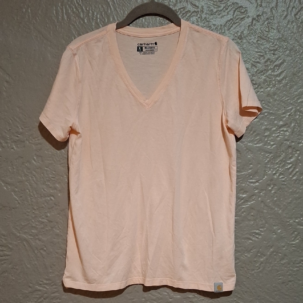 Carhart Women's Light Peach V-Neck Tee